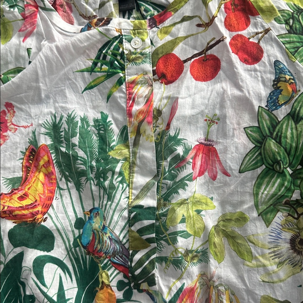 J. Crew White Tropical Floral Print Blouse - Picture 4 of 6